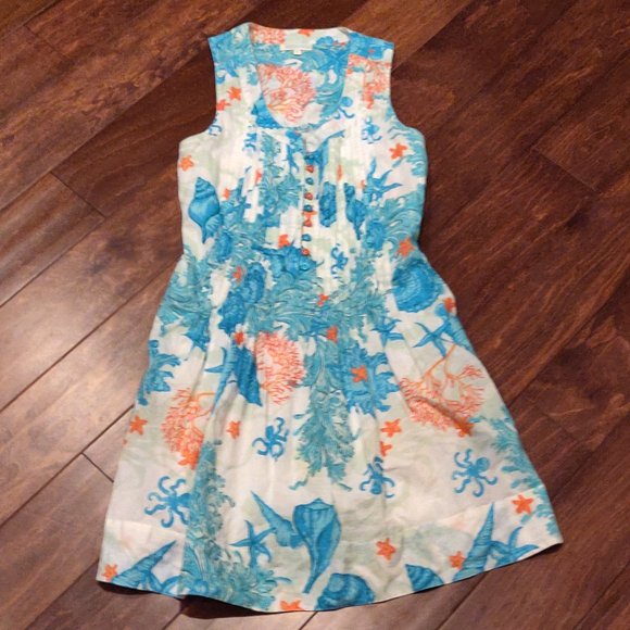 Modaposa Felice Pin Tuck Sleeveless Cotton Dress SIZE MEDIUM - Picture 2 of 9